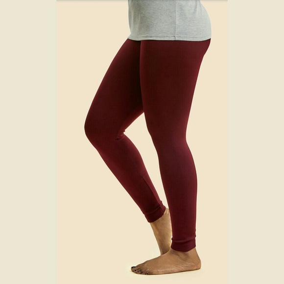 Plus Size 1X Burgundy Slimming Leggings - Picture 3 of 4